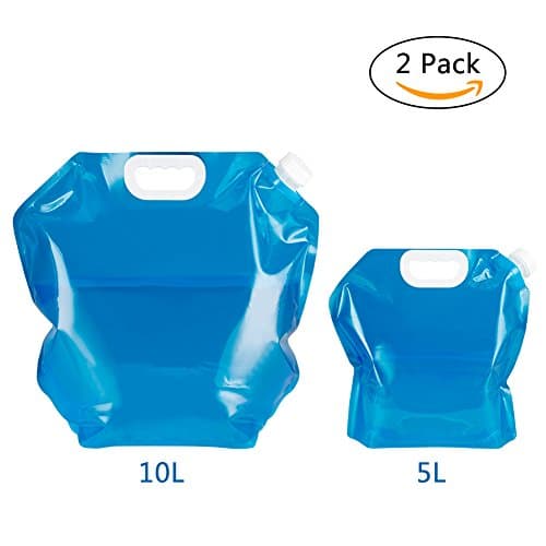Lifinsky Folding Water Container 5L+10L Water Bag, Collapsible Water Carrier Tank Storage for Sport Camping Hiking Picnic BBQ and Car