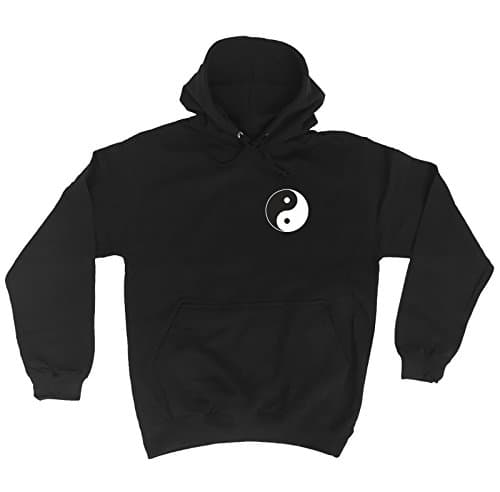 123t Yin Yang ... Pocket Design (M - BLACK) HOODIE