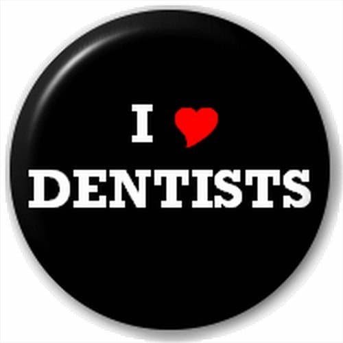 Small 25mm Lapel Pin Button Badge Novelty I Heart Love Dentists