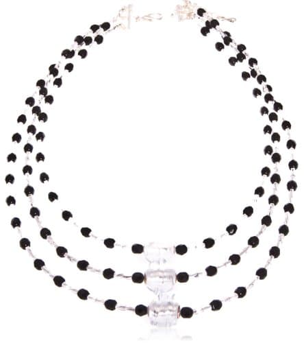 Claire Garnett 3 Strand Hand Made Glass Necklace with Extension Chain