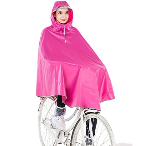 JDRAIN Women Men Lightweight Packable Reflective Strip Rain Cape Poncho Raincoat With Hood Outdoor Hiking Cycling