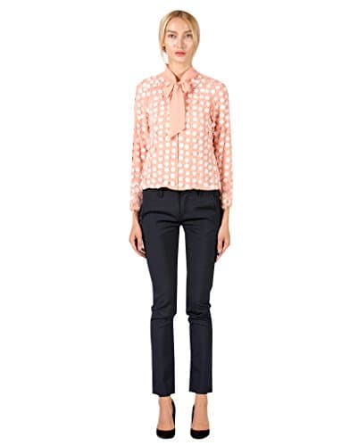 Emma Fischer Women's Elegant Cardigan Blouse Florals Bowknot Tie Work Shirt