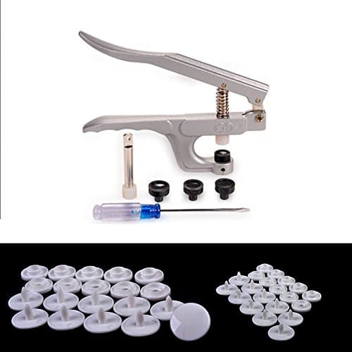 EFBBQ Snap Pliers +100 Set T5 &amp; 100 set T3 White Snap Poppers Plastic Buttons FASTENERS PRESS STUD POPPERS