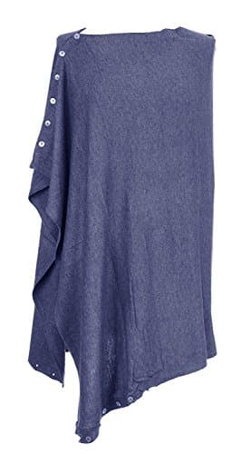 Ladies Lagenlook Button Cashmere Feel Modal Knit Multiway Poncho Wrap Cardigan Shawl Shrug Scarf Snood One Size