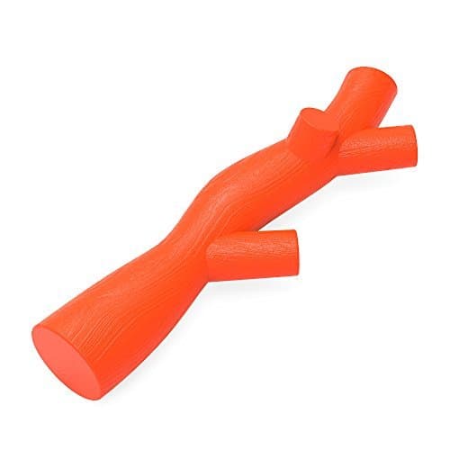 Tough Branch Dog Chew Toys Rubber Stick Dog Toy Puncture Resistance for Small and Medium Dogs- Orange