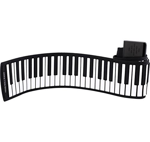 LifetSmart Portable 61 Keys Silicone Flexible Roll Up Piano Foldable Keyboard Hand-rolling Piano with Battery Sustain Pedal