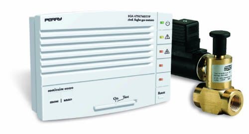 Sesam Zefiro 50917MET/3.4 Set Methane and Natural-Gas Detector for Wall Mounting with Magnetic Valve 3/4 Inch Thread