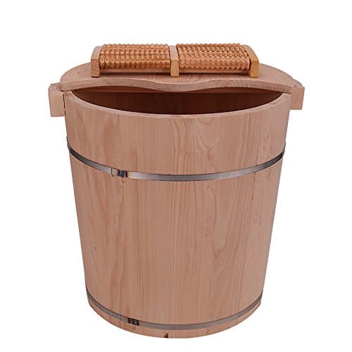 38cm high paint wooden foot bath bucket (Color : C)
