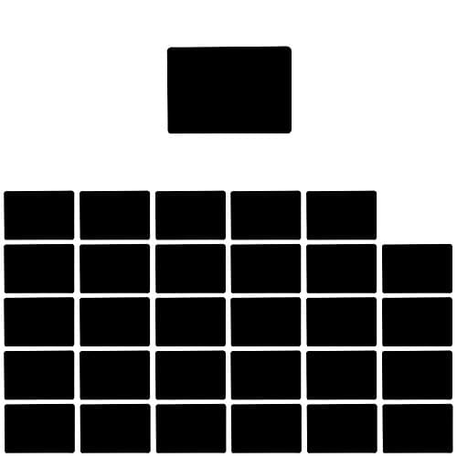 30 Pieces Small Firm Plastic Blackboard Signs SH201 with Non-Porous Surface in Size DIN A7