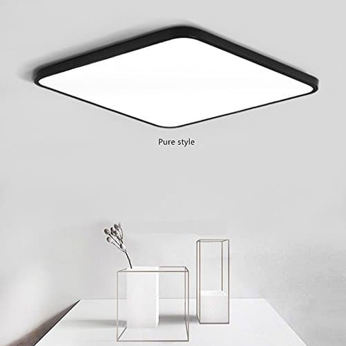Nordic Minimalistic of Iron Fashion Ultra-thin Square LED Ceiling Light Lamp White Bedroom Ceiling Living Room Ceiling Light, Black , 30cm * 30cm 18W