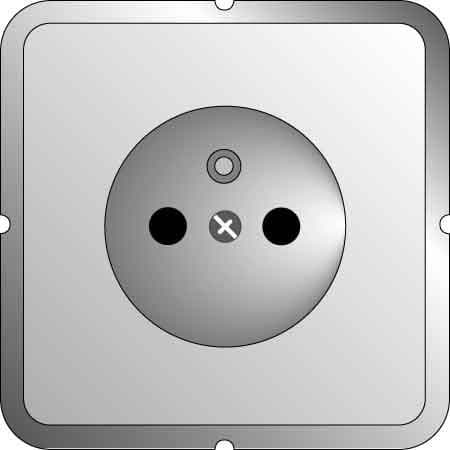ELSO Socket Insert Mid Protective Contact Screw Terminals 16 A f/s Edelstahleffekt 2155011