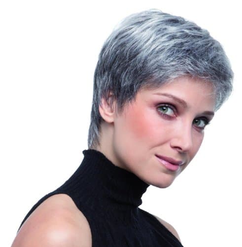 Luxury PAT Design Best Price Wig Is Now Available In A Feminine Salt and Pepper Mix Colour. This Fashionable Elegant Classy Grey Colour Style Is Made Of The Highest Quality Fibre Hair With A Monofilament Top Making It Look So Natural. And Easy To Wear. Designed To Fit Most Head Sizes.