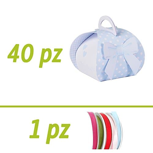 DIY Wedding Favours Kit | Various Events | Mini Basket Box FREE SKY BLUE I Know Sweet | Pack of 40 | 50 MT of Tape