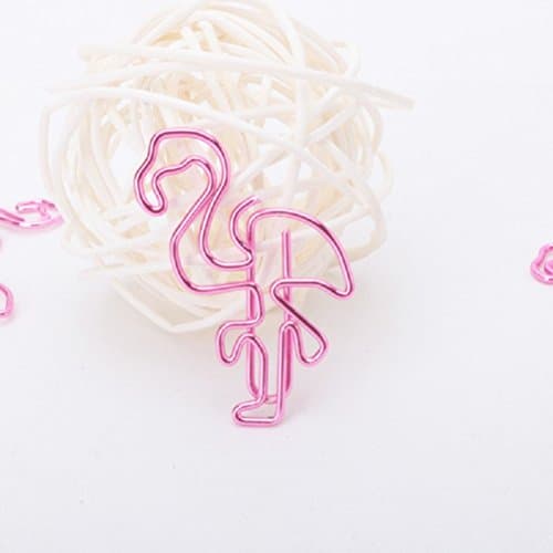Shoppingmoon Flamingo Paper Clips Metal Card File Note Clips for Office School Wedding Decoration (Rose Gold) Pack 12pcs