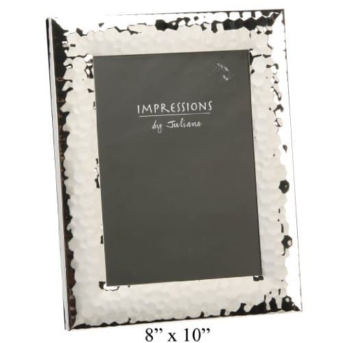 Impressions Shiny Silver Chunky Hammered Finish Photo Frame - For Pictures 8x10 by The Emporium Home