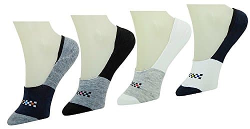 Samkit Unisex Cotton Mix Loafer Socks with Silicone Grip Low Cut Ankle length-4 Pairs