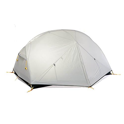 QFFL zhangpeng Tent Layer Rainstorm Three Season Aluminum Pole Tent Double Outdoor Camping Hiking Camping Tent 3 Color Optional Tunnel Tents (Color : White)