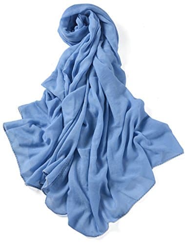 XXL women's viscose stole shawl in plain colour, 87 x 55 inch, various colours available -  Blue - XX-Large