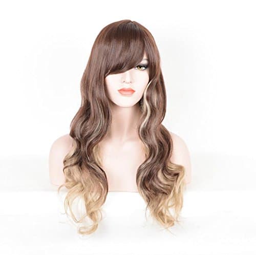 Longless Flax light gray mix long curly hair daily wig
