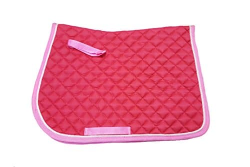 SADDLE PAD QUILTED PINK COLOR WITH WHITE PIPING FOR ALL PURPOSE