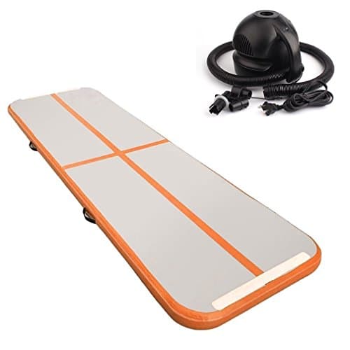 Yiki 3x1x0.1 Meter Inflatable Air Track Tumbling Gymnastic / Yoga / Taekwondo / Water Floating / Camping Training Mat with 400W Electrical Pump and Includes Carry Bag (Excellent Gift to Daughter)
