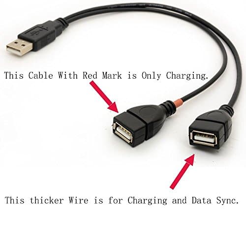 USB Cable Y Splitter USB 2.0 Power Enhancer Hub Adapter 1 Female 2 Male Data Charger Cable Extension Code type a 30cm (1M/2F)