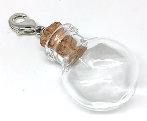 3 Small Glass Bottles with Cork Top Clip and Handlebar Attachment for storing or Oils Oval