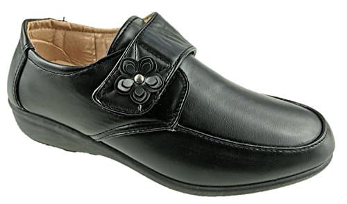 LADIES CASUAL SLIP ON COMFY MARY JANE LOW WEDGE SHOES PUMPS SIZE 3-8