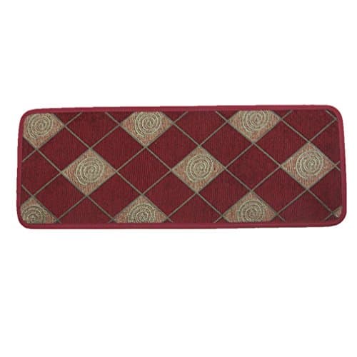 Yinbei Polyester Square Pattern Mat Area Rug Non-Slip Plush Carpet Stair Treads Rugs - Leopard 25.6"x9.8"