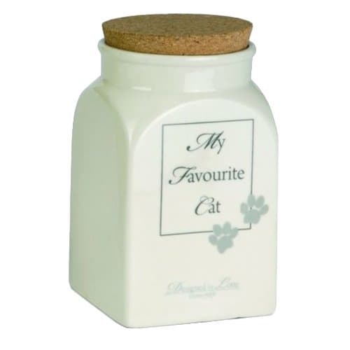Designed by Lotte Ceramic Canister My Favourite Cat, 1350 ml, Cream