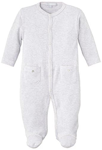 Caramel au Sucre Baby Girls 0-24m Plain or unicolor Long sleeve Sleepsuit -  Grey - Gris (Gris/Rose) - 3-6 months