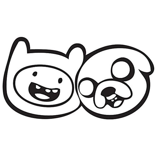 jake and finn adventure time Decal Sticker 15cm black x1