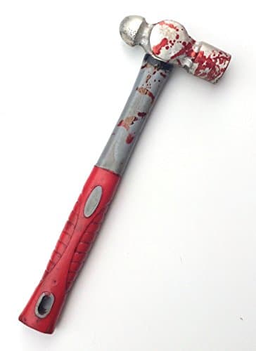 The Rubber Plantation tm Realistic Bloody PU Latex Ball Pean Hammer Halloween Prop