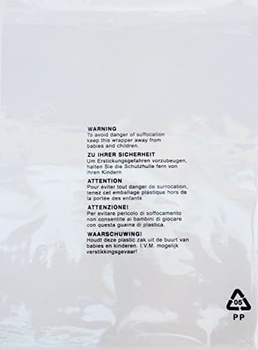 100 x Self Seal OPP Clear Poly Bags With Suffocation Warning in 5 Languages (9 x 12" (228 x 305mm))