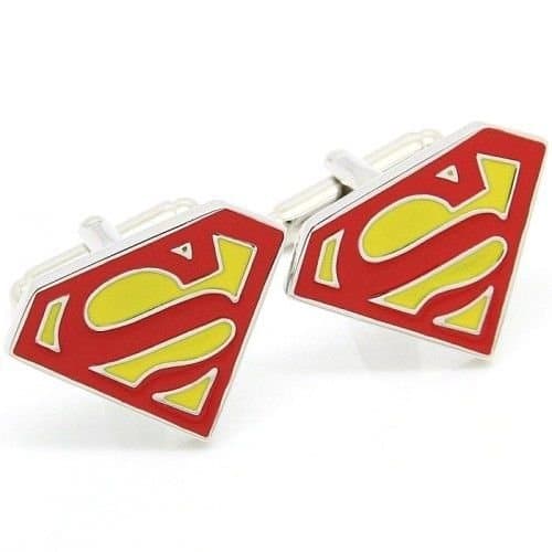 LJAllenSuper Hero Superman Yellow and Red Cufflinks Cuff Links
