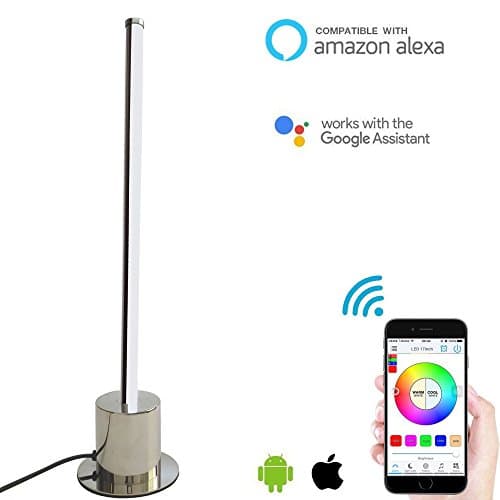 New Smart LED Wi-Fi Linear Table Lamp, Stepless Dimmable Desk Lamps,Smartphone Controlled Bedside Light for Bedroom,Works with Alexa and Google Assistant,Adjustable Color temperature (17 inch)