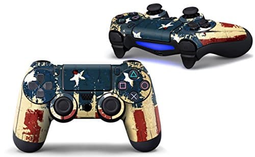 Sony Playstation 4 Controller Sticker Skin for Playstation 4 Style Skin for a Cool Look Better Protection and more fun play | Suitable for PS4 Pro Pad &amp; PS4 Slim Pad | Happy Gaming, usa flag
