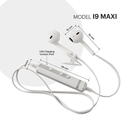 DOJA Barcelona | Bluetooth Headphones in Ear Wireless | New Model i9 MAXI/Better Sound Quality and Battery Life Headsets Headphones with Charging Cable for iPhone iPad Samsung LG Nokia Xiaomi Android