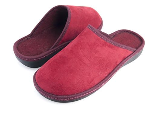 Ladies' Comfort Memory Foam House Slippers, Anti-Slip Shoes, Lightweight (40, Bordeaux)