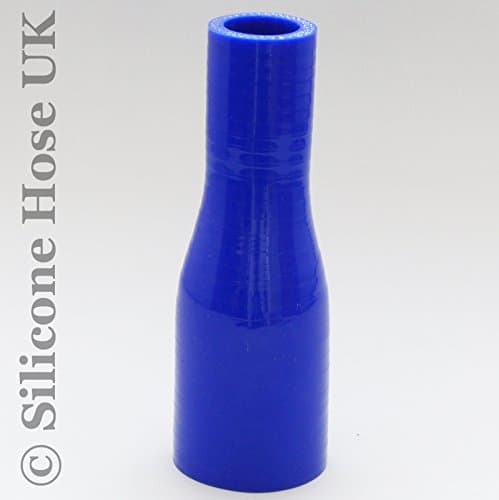 Straight Reinforced Silicone Reducer Inlet Connector Hose for Air or Water - ID: 11mm > 8mm - Blue