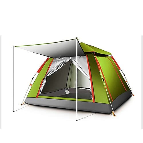 QFFL zhangpeng Tent Automatic Outdoor Tent 3-4 Thick Rainproof Tent Wild Camping Tent 3 Color Optional 215*215*142cm Tunnel Tents (Color : Army Green)