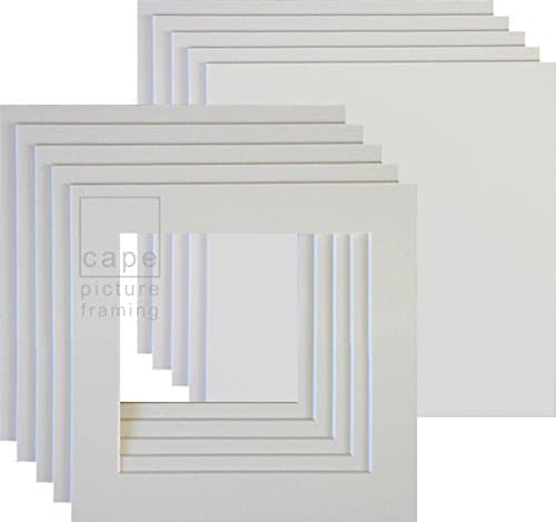 Pack of 5 Picture Mounts with Backs, 14 x 14 to fit 12 x 12, Soft White/Off-white