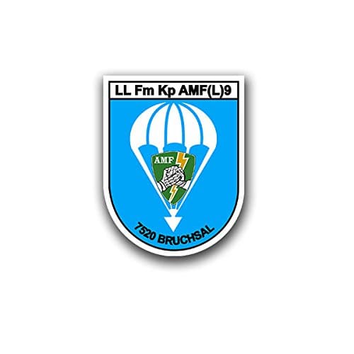 Sticker LL FM KP AMF (L) 9 Luftlandefernmeldekompanie 9 Bruchsal LLFmKp AMF Crest Insignia German Army Paratroopers Unit Suitable for VW Polo Golf GTI BMW Audi Vauxhall Ford Mercedes 3–7 x 5 #A1585 CM)