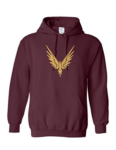 Inspired Logan Paul Maverick Zipped Hoodie Gold Print Unisex Adults Youtuber Gift Hoody (Small, Maroon)