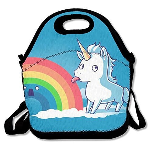 Unicorn And Rainbow Lunch Bag Box Travel Outdoor Lunchboxes Lunch Tote Handbag For Kids And Adults