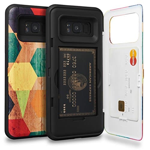 Galaxy S8 Plus Case, TORU [S8 Plus Wallet Case Pattern Wood] Protective Slim Fit Dual Layer Hidden Credit Card Holder ID Slot Card Case with Mirror for Samsung Galaxy S8+ Plus (2017) - Wood Geo