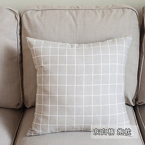Back Stuffed Cushion Cushion Pillow Waist Pillow Gray Lattice (sleeve + core) 45x45cm