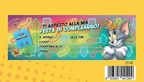 Booklet Carnet 20 invitations Birthday Tom and Jerry