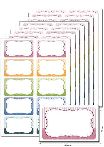 80 Labels for Retro Stripes for Printing,, DIN A5, selbstklebend, Easy to remove, Gebäcktüten, Jars, Give-Aways