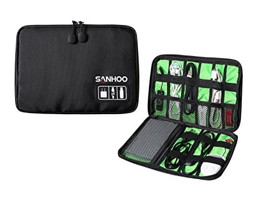 SanHoo Universal Cable Organizer / Electronics Accessories Case USB Drive Shuttle-an All in One Travel Organizer - (Black)